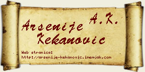 Arsenije Kekanović vizit kartica
